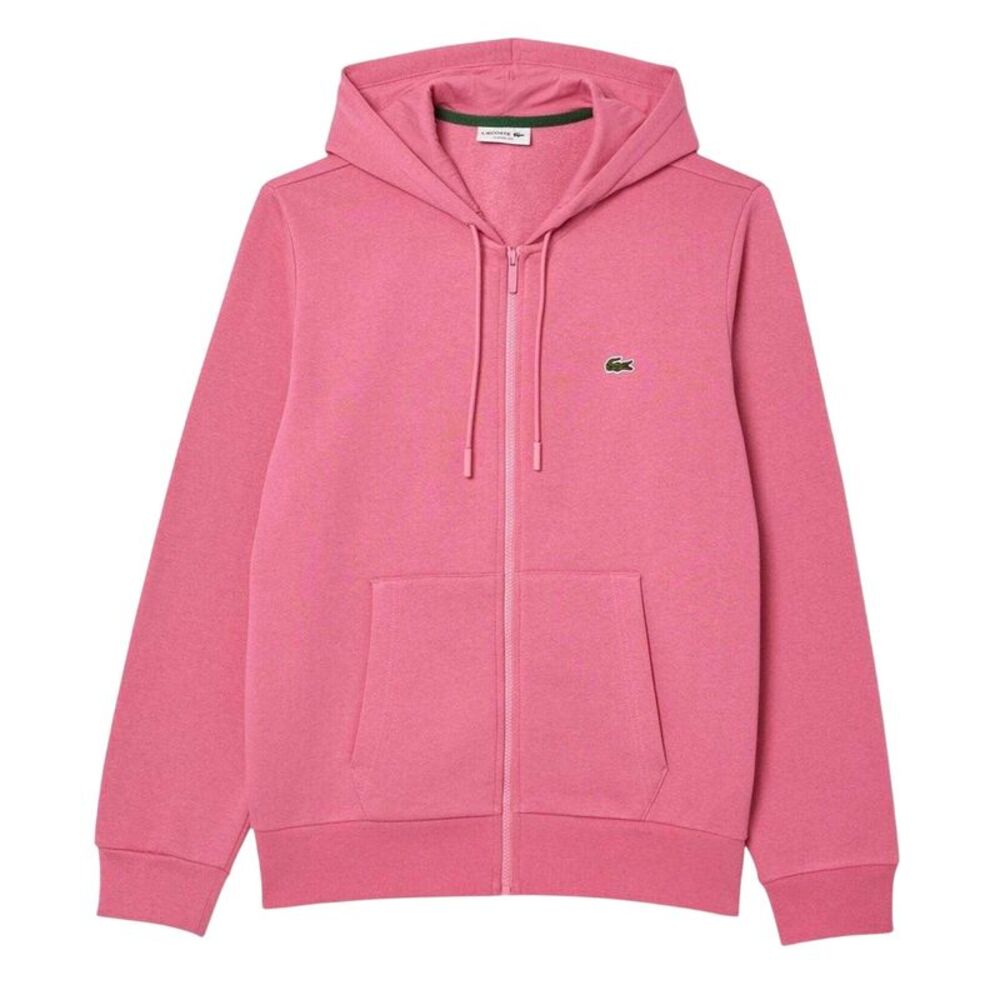 Lacoste Mens Knitted Full Zip Hoodie / Pink